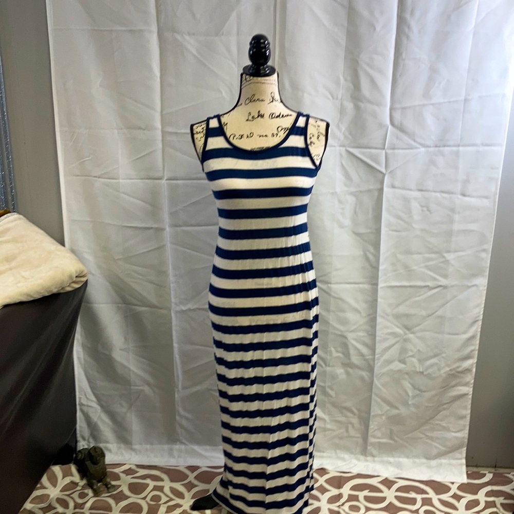 Wurl navy blue striped maxi sundress